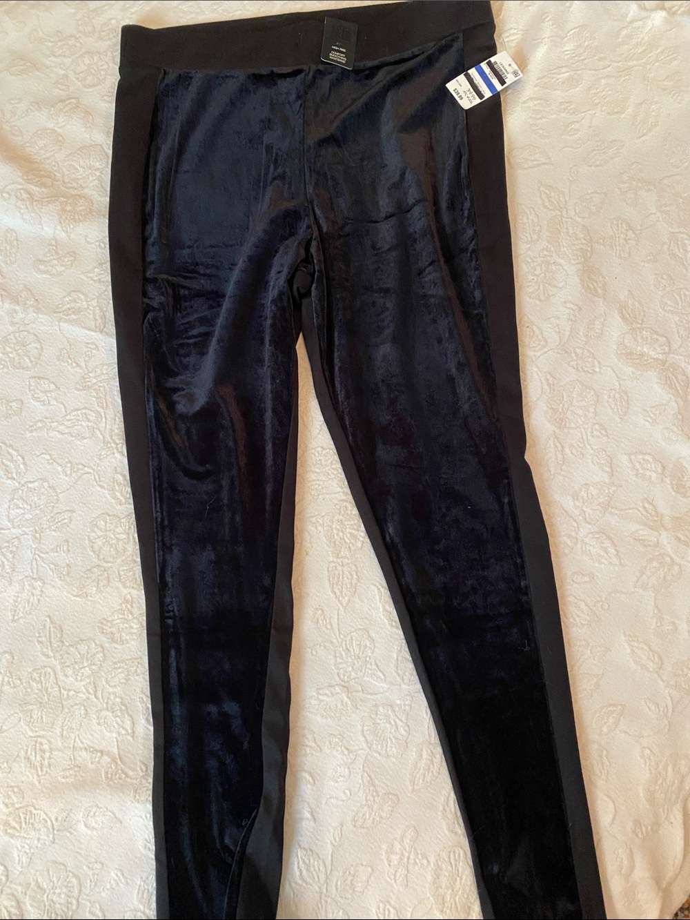 Women’s INC  Black Velvet straight leg Pants